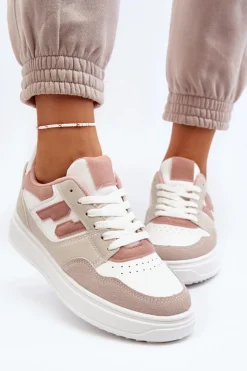 Boto Buty Sportowe Na Platformie|Sneakersy Damskie*Damskie Niskie Sneakersy Beżowe Regines Beżowy