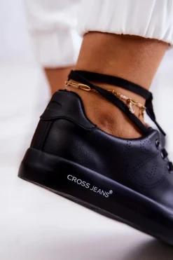 Best Cross Jeans Damskie Niskie Tenisówki JJ2R4054C Czarne Czarny