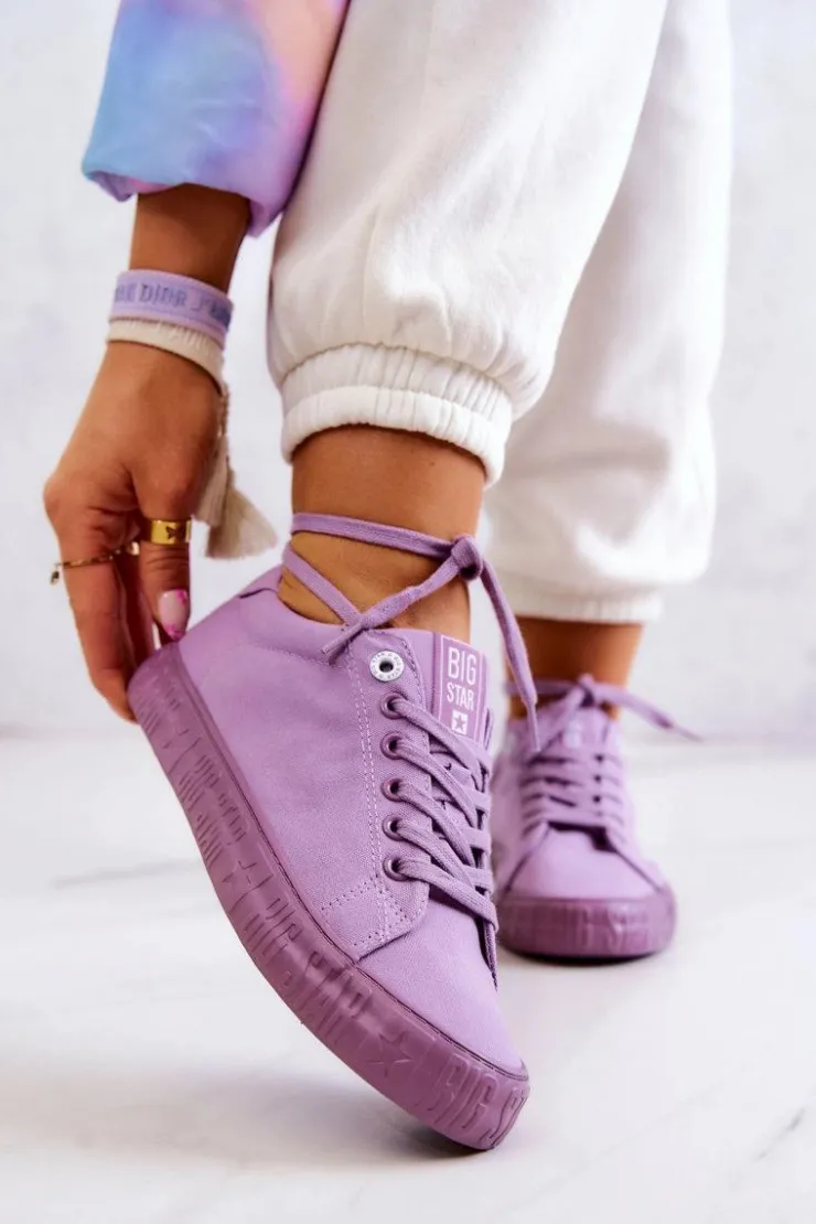 Damskie Big Star Shoes Damskie Niskie Trampki Big Star JJ274416 Fioletowe
