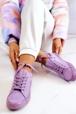 Damskie Big Star Shoes Damskie Niskie Trampki Big Star JJ274416 Fioletowe