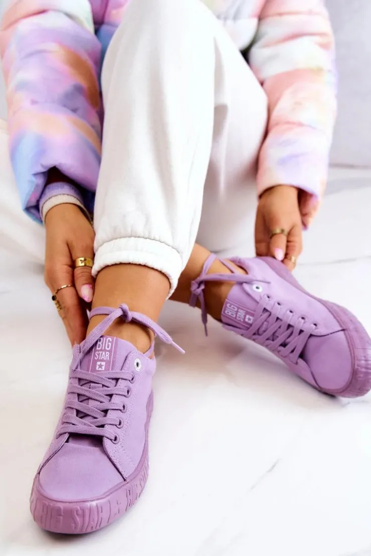 Damskie Big Star Shoes Damskie Niskie Trampki Big Star JJ274416 Fioletowe