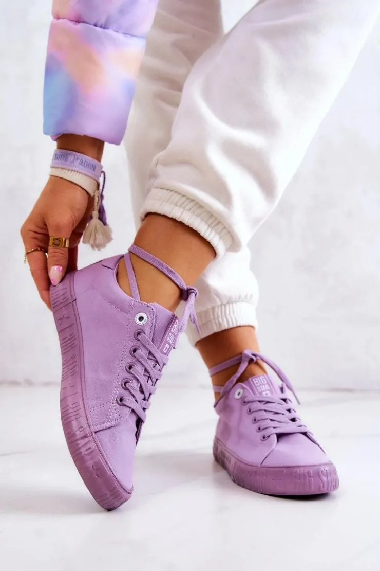 Damskie Big Star Shoes Damskie Niskie Trampki Big Star JJ274416 Fioletowe