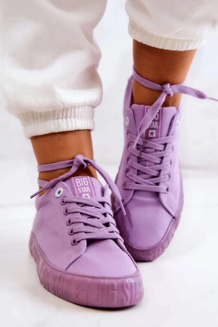 Damskie Big Star Shoes Damskie Niskie Trampki Big Star JJ274416 Fioletowe