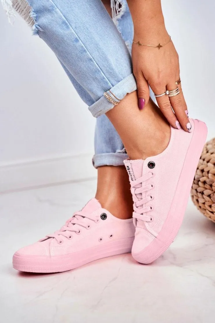 Damskie Big Star Shoes Damskie Niskie Trampki Big Star DD274443 Jasnoróżowe