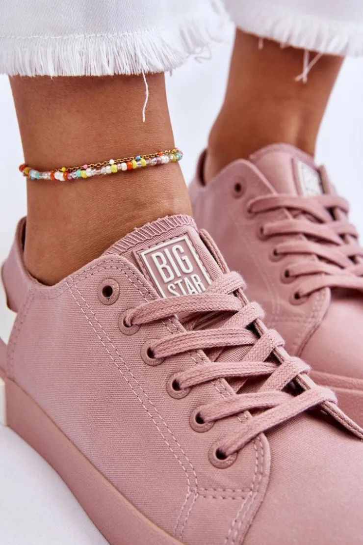 Big Star Shoes Trampki Damskie Big Star|Trampki Damskie Niskie*Damskie Niskie Trampki Big Star LL274040 Różowe