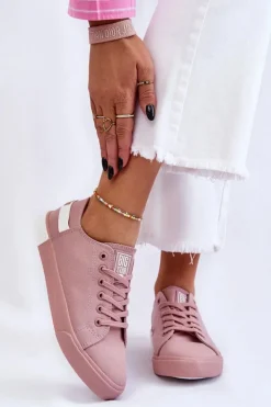 Big Star Shoes Trampki Damskie Big Star|Trampki Damskie Niskie*Damskie Niskie Trampki Big Star LL274040 Różowe