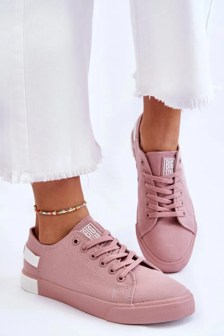 Big Star Shoes Trampki Damskie Big Star|Trampki Damskie Niskie*Damskie Niskie Trampki Big Star LL274040 Różowe