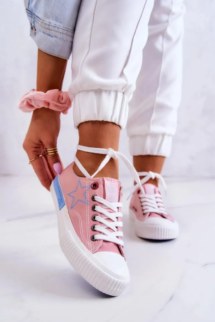 Hot Big Star Shoes Damskie Niskie Trampki BIG STAR JJ274385 Różowe