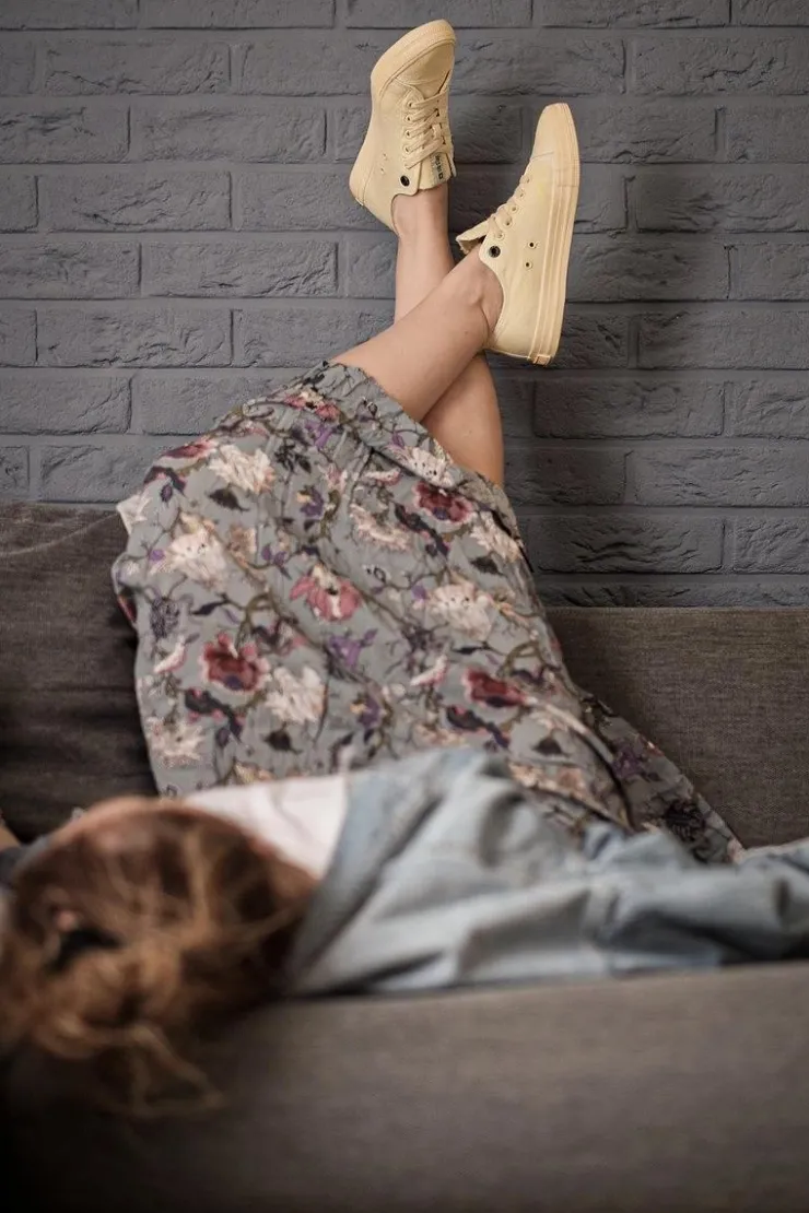 Sale Big Star Shoes Damskie Niskie Trampki Big Star DD274441 Żółte