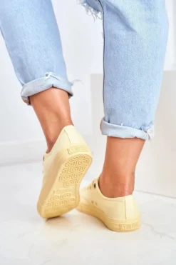 Sale Big Star Shoes Damskie Niskie Trampki Big Star DD274441 Żółte