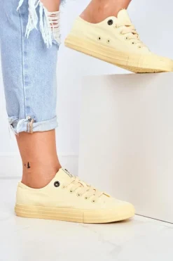 Sale Big Star Shoes Damskie Niskie Trampki Big Star DD274441 Żółte