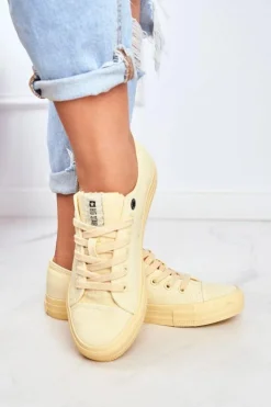 Sale Big Star Shoes Damskie Niskie Trampki Big Star DD274441 Żółte