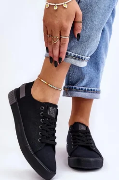 Online Big Star Shoes Damskie Niskie Trampki Big Star LL274038 Czarne