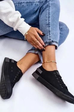 Online Big Star Shoes Damskie Niskie Trampki Big Star LL274038 Czarne