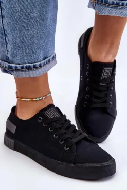 Online Big Star Shoes Damskie Niskie Trampki Big Star LL274038 Czarne