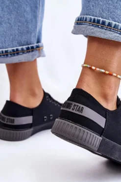 Online Big Star Shoes Damskie Niskie Trampki Big Star LL274038 Czarne