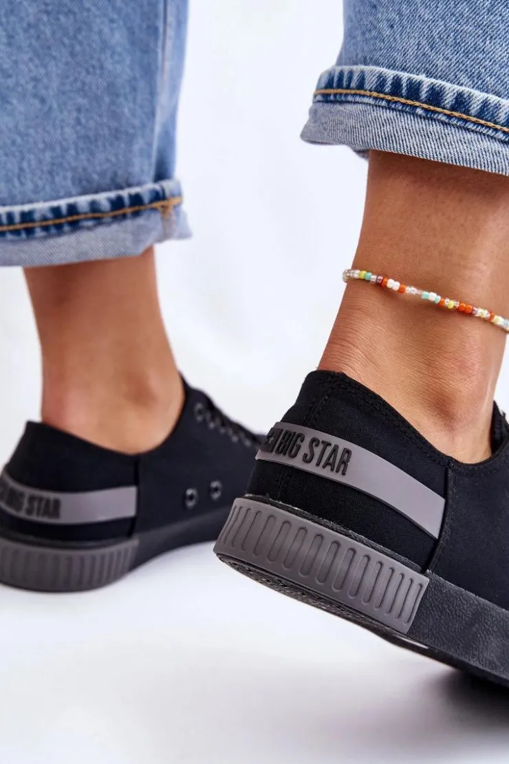 Online Big Star Shoes Damskie Niskie Trampki Big Star LL274038 Czarne