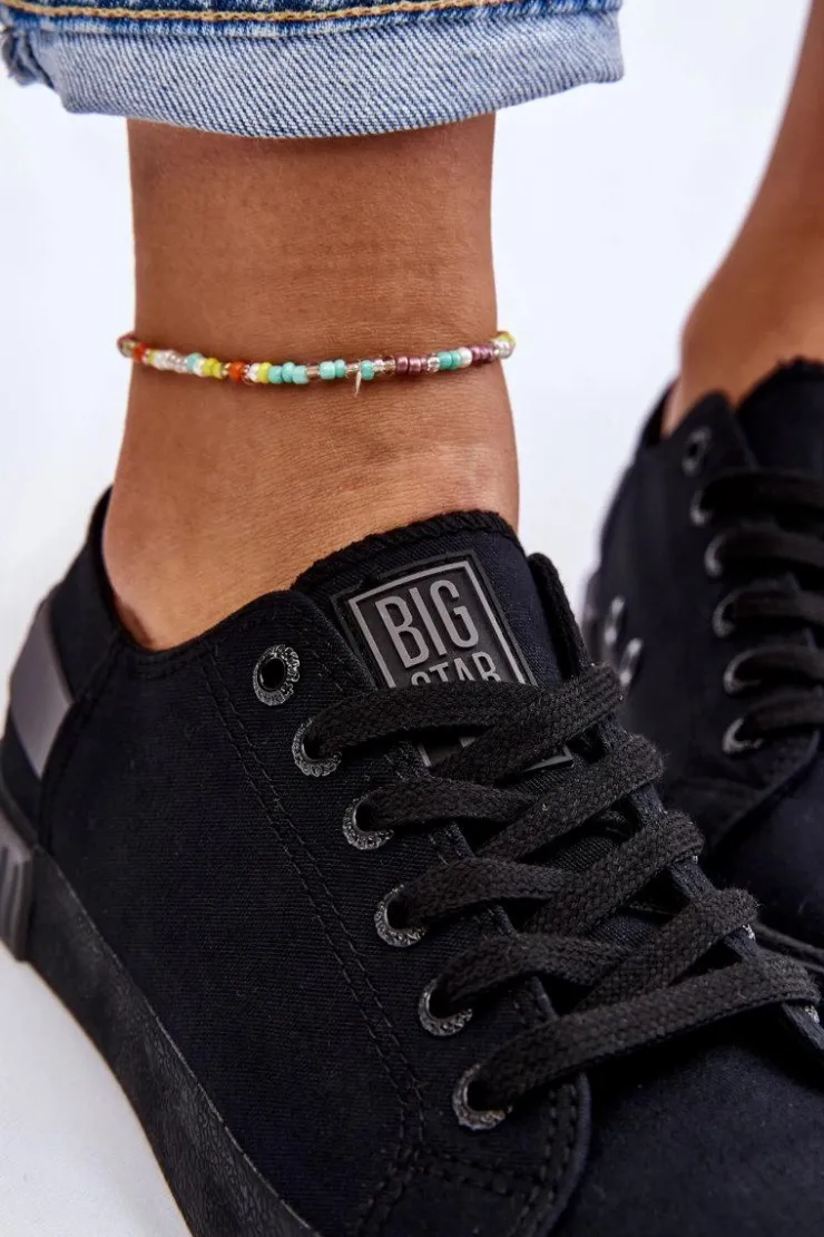 Online Big Star Shoes Damskie Niskie Trampki Big Star LL274038 Czarne