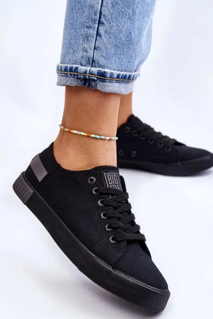 Online Big Star Shoes Damskie Niskie Trampki Big Star LL274038 Czarne