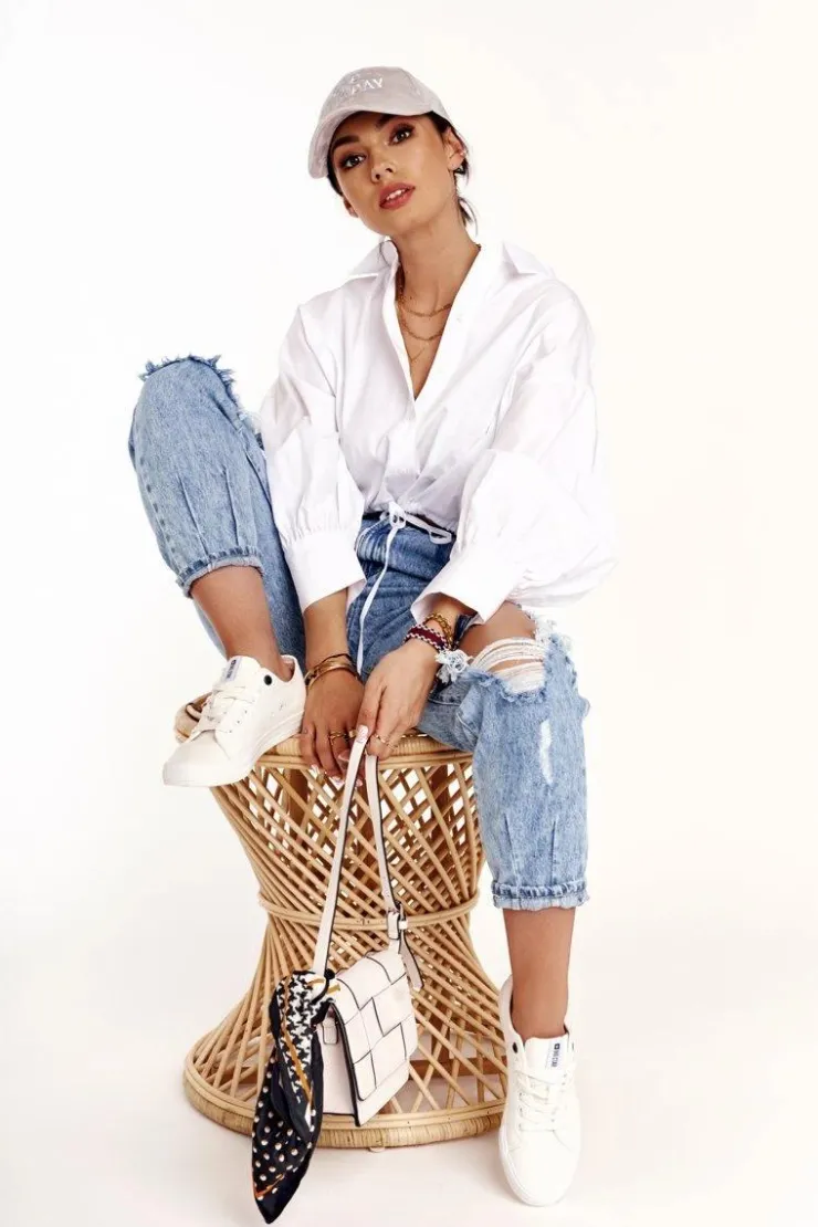 Big Star Shoes Trampki Damskie Big Star|Trampki Damskie Niskie*Damskie Niskie Trampki Big Star DD274451 Białe