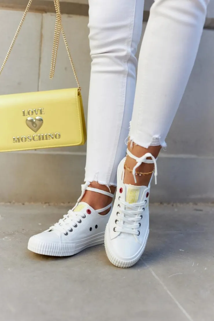 Damskie Big Star Shoes Damskie Niskie Trampki BIG STAR JJ274384 Białe