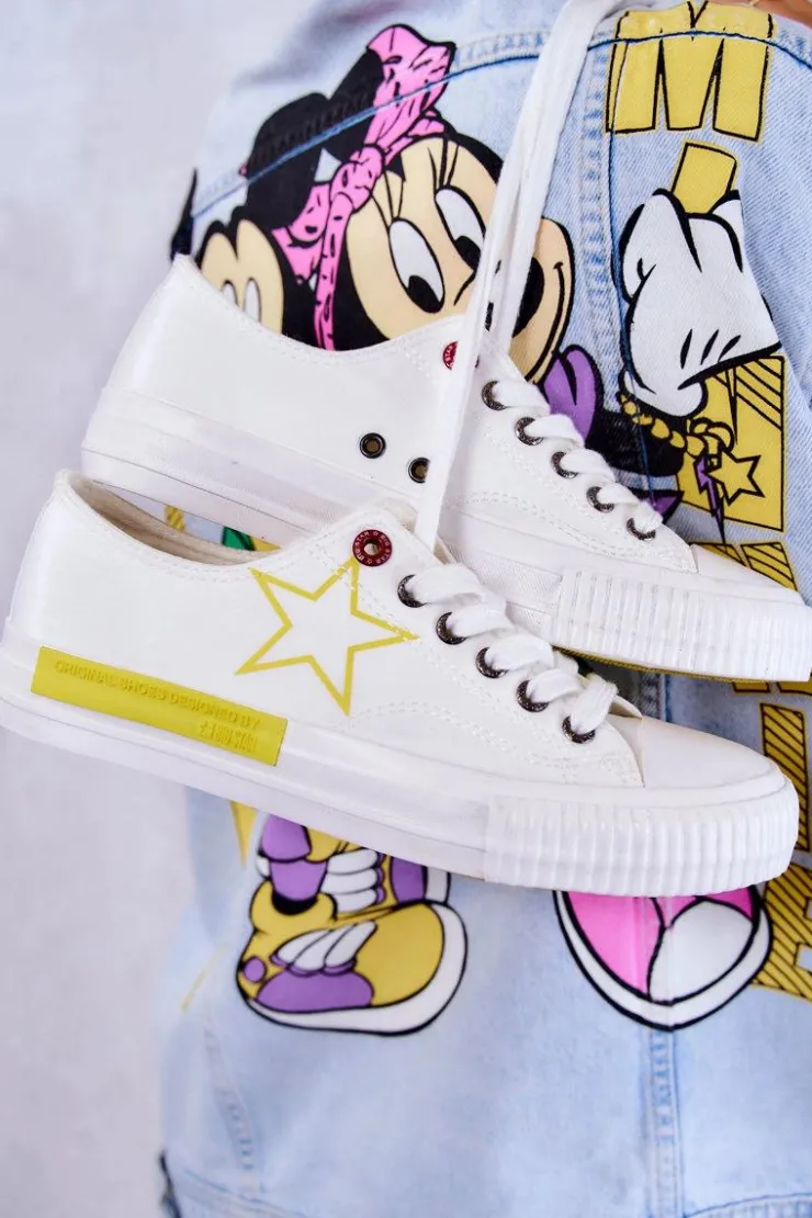 Damskie Big Star Shoes Damskie Niskie Trampki BIG STAR JJ274384 Białe