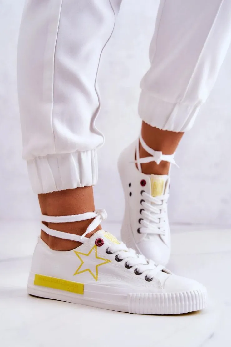 Damskie Big Star Shoes Damskie Niskie Trampki BIG STAR JJ274384 Białe