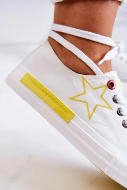 Damskie Big Star Shoes Damskie Niskie Trampki BIG STAR JJ274384 Białe