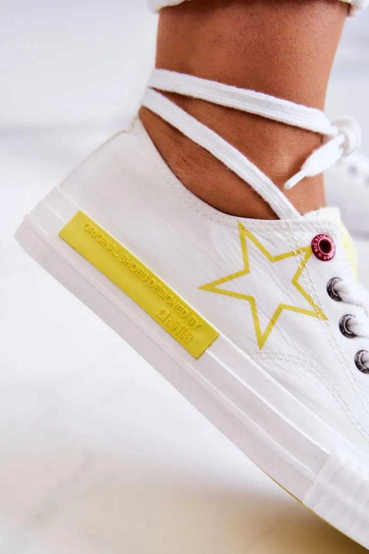 Damskie Big Star Shoes Damskie Niskie Trampki BIG STAR JJ274384 Białe