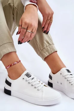 Damskie Big Star Shoes Damskie Niskie Trampki Big Star LL274039 Białe