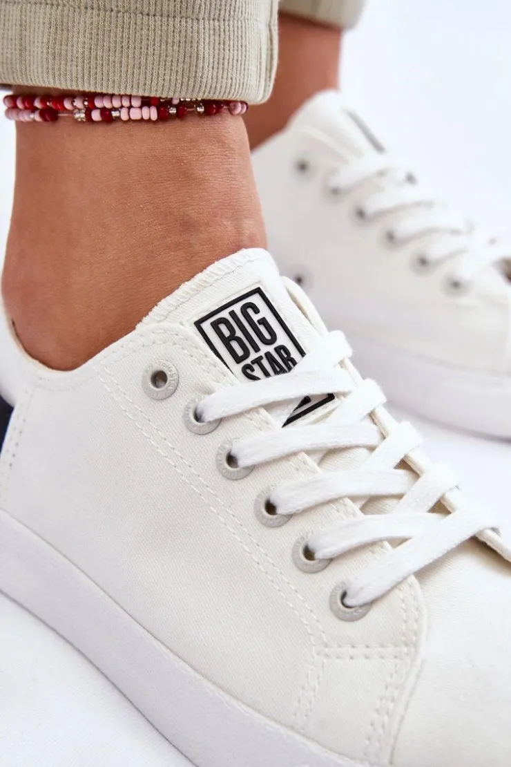 Damskie Big Star Shoes Damskie Niskie Trampki Big Star LL274039 Białe