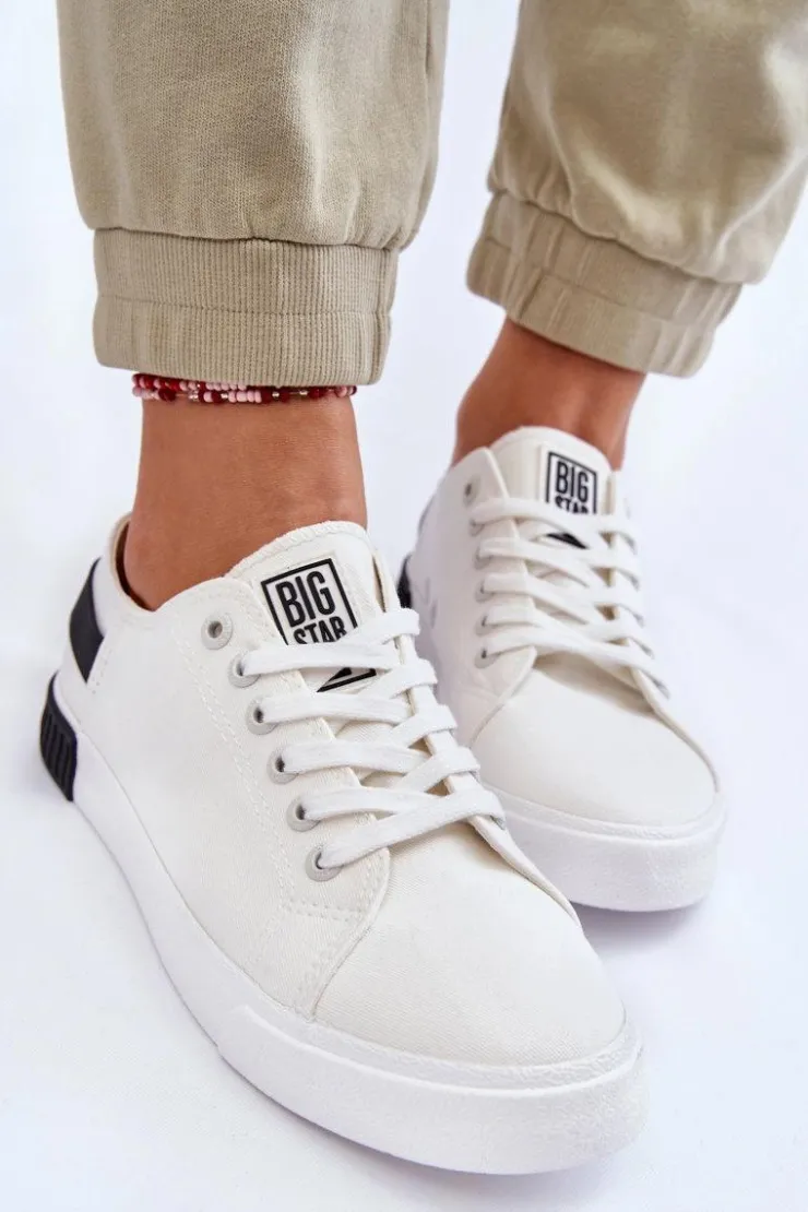 Damskie Big Star Shoes Damskie Niskie Trampki Big Star LL274039 Białe
