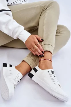 Damskie Big Star Shoes Damskie Niskie Trampki Big Star LL274039 Białe