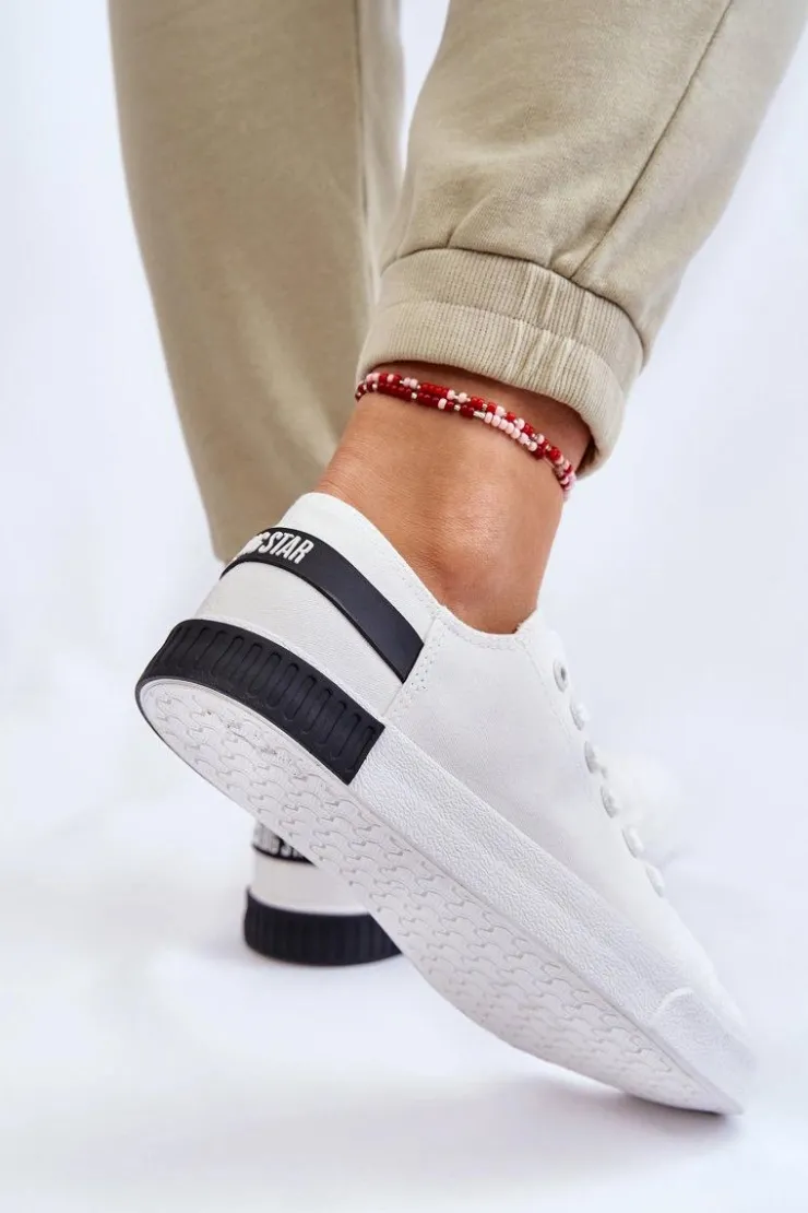 Damskie Big Star Shoes Damskie Niskie Trampki Big Star LL274039 Białe