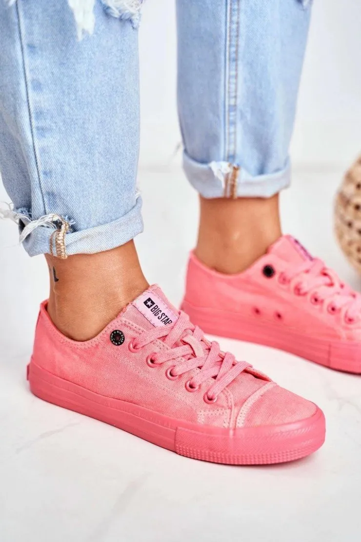 Damskie Big Star Shoes Damskie Niskie Trampki Big Star DD274444 Różowe