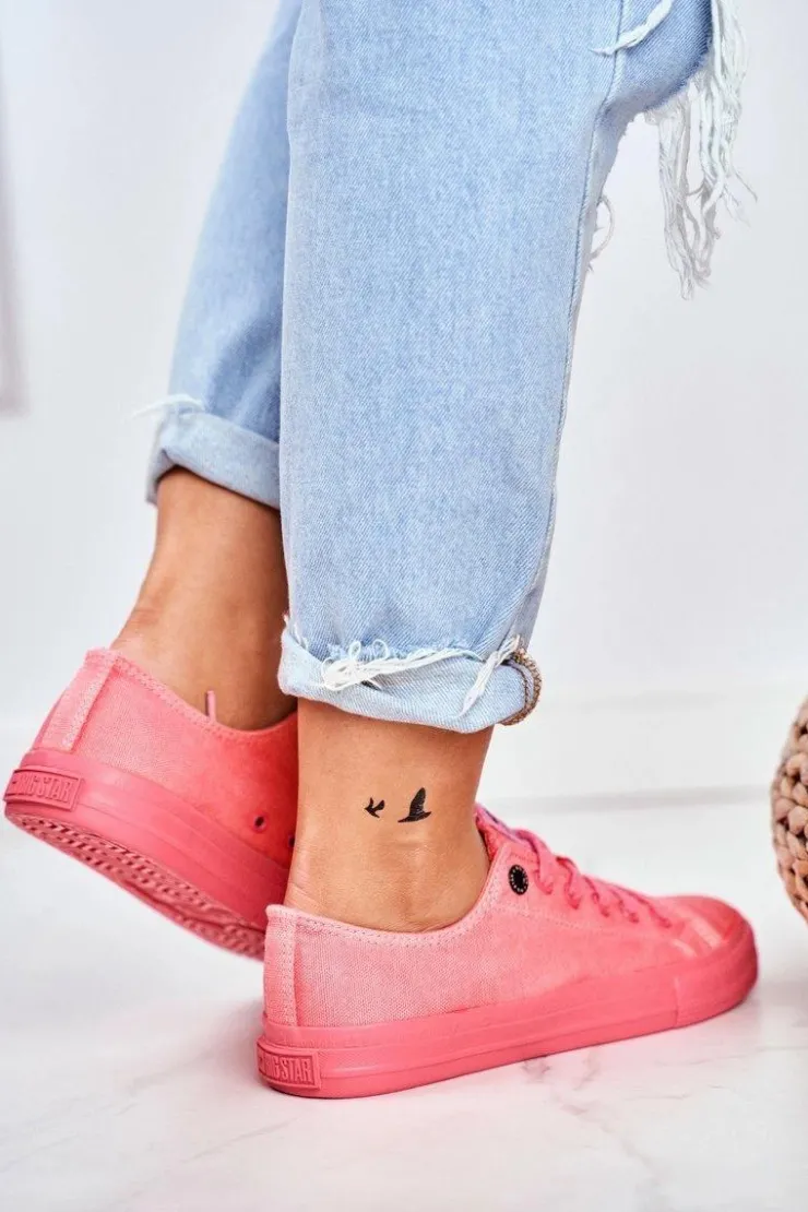 Damskie Big Star Shoes Damskie Niskie Trampki Big Star DD274444 Różowe