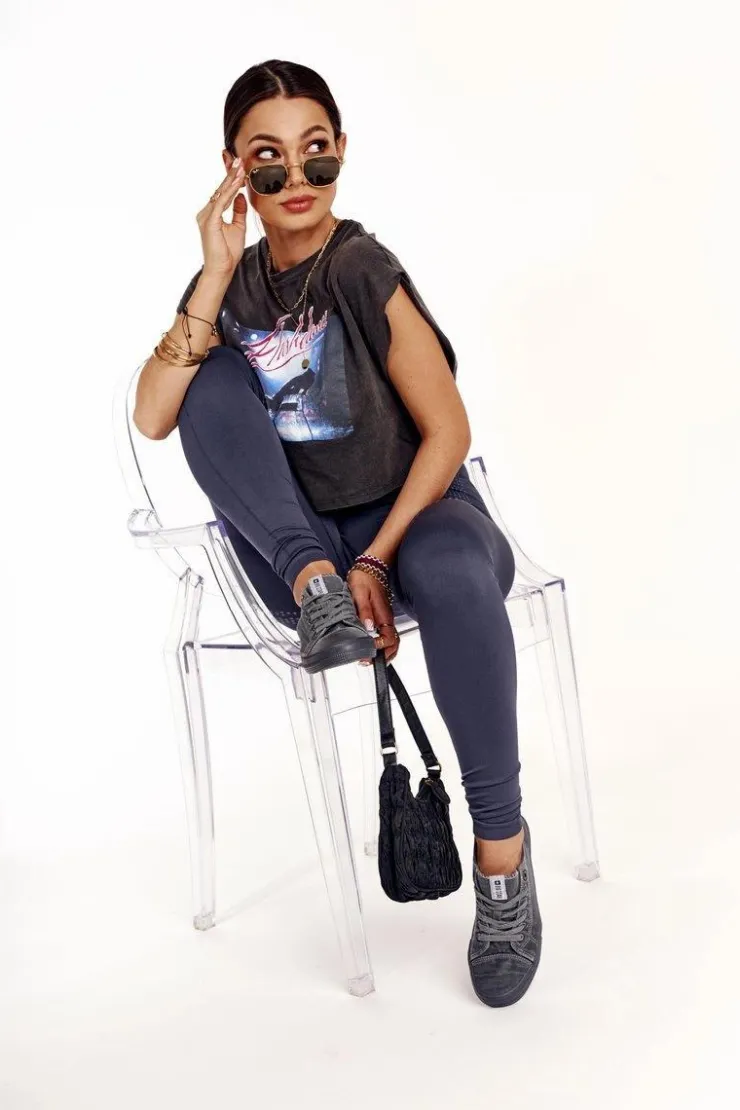 Big Star Shoes Trampki Damskie Big Star|Trampki Damskie Niskie*Damskie Niskie Trampki Big Star DD274440 Ciemnoszare