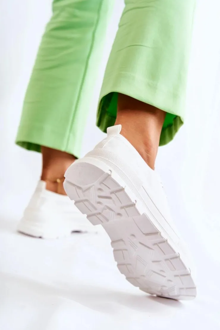 Damskie Boto Damskie Niskie Trampki Materiałowe Białe Gueso