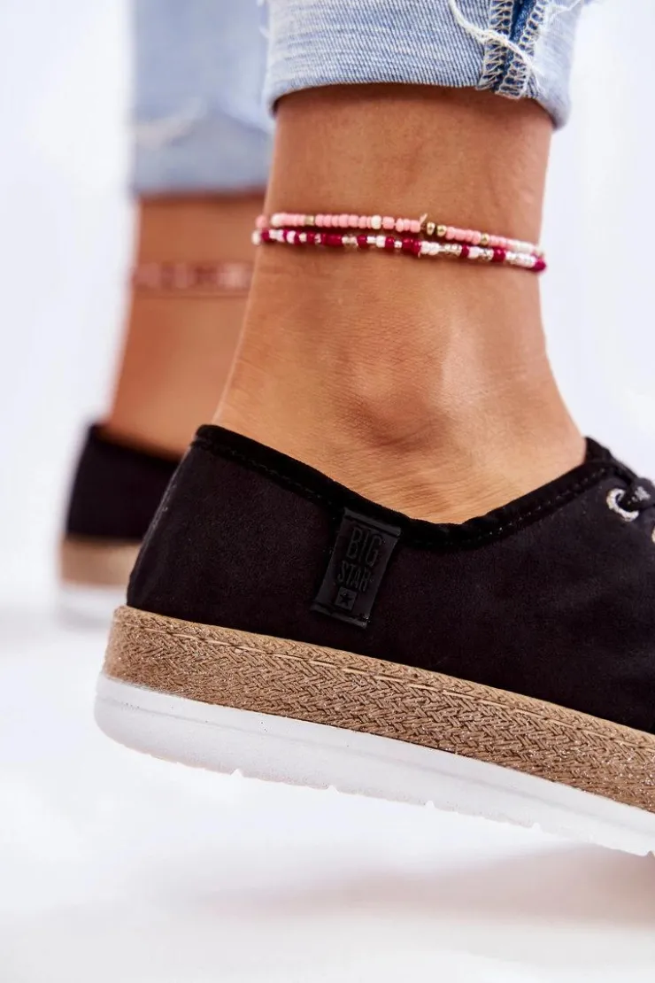 Clearance Big Star Shoes Damskie Niskie Trampki Memory Foam System Big Star KK276004 Czarne