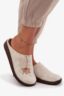 Discount INBLU Damskie Obuwie Domowe Kapcie NL000011 Beżowe Beżowy