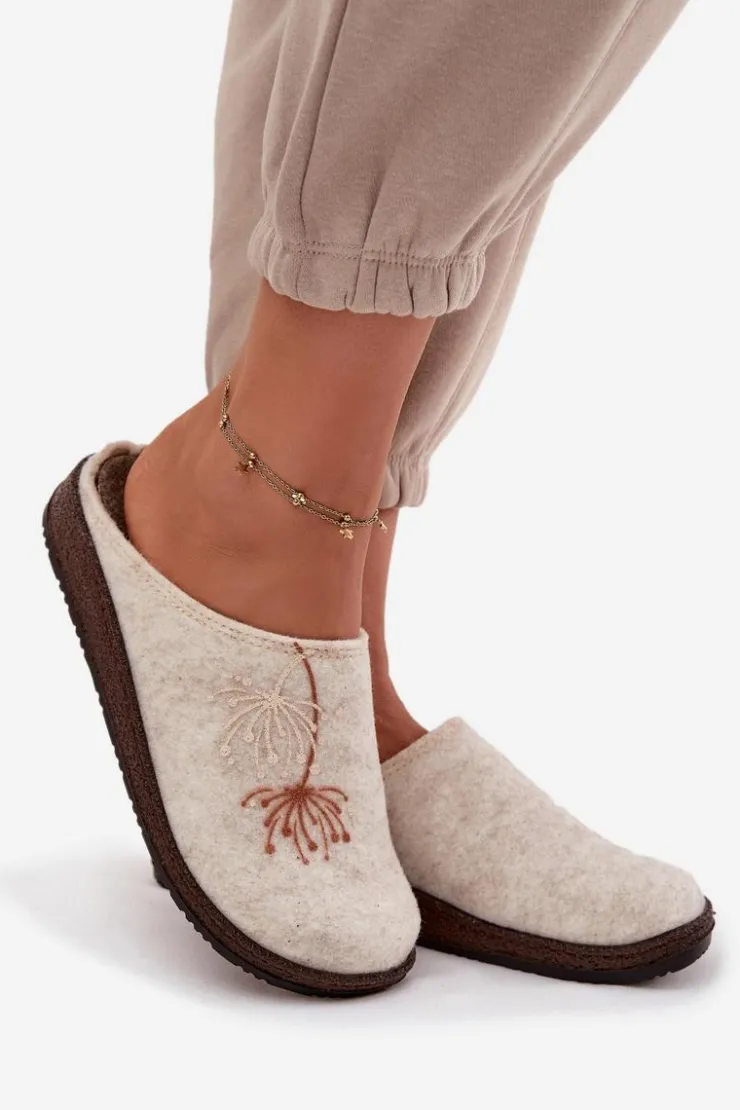 Discount INBLU Damskie Obuwie Domowe Kapcie NL000011 Beżowe Beżowy