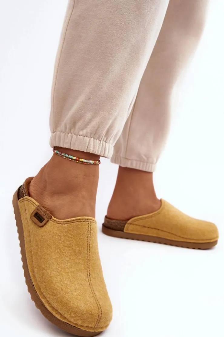 INBLU Kapcie Klasyczne|Klapki Damskie Klasyczne*Damskie Obuwie Domowe Kapcie DJ000010 Żółte