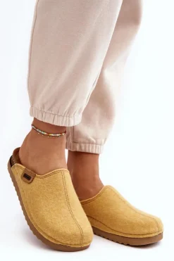 INBLU Kapcie Klasyczne|Klapki Damskie Klasyczne*Damskie Obuwie Domowe Kapcie DJ000010 Żółte