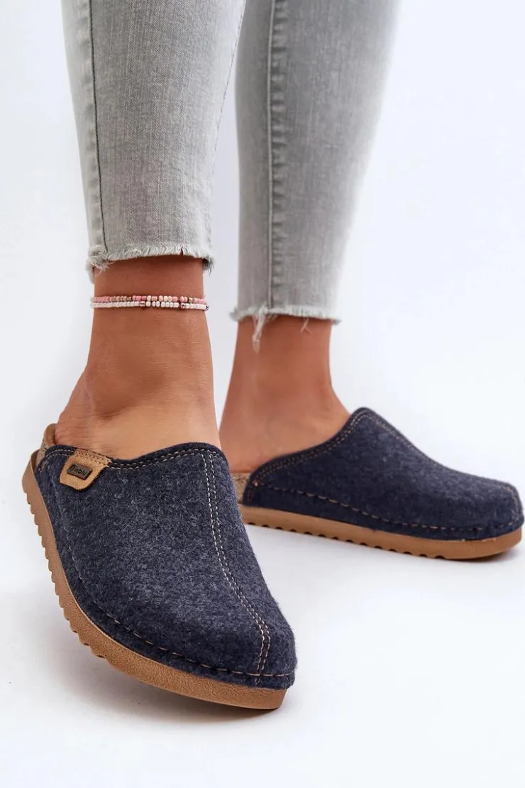 Discount INBLU Damskie Obuwie Domowe Kapcie DJ000010 Granatowe