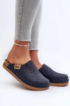 Discount INBLU Damskie Obuwie Domowe Kapcie DJ000010 Granatowe