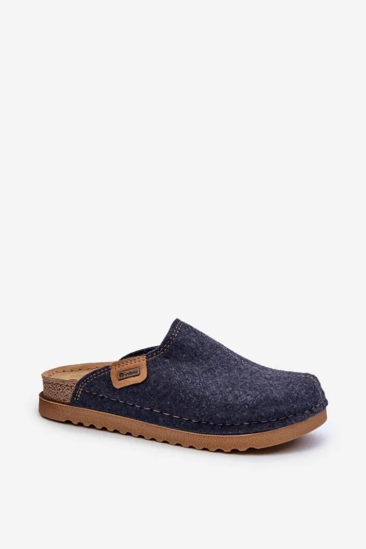 Discount INBLU Damskie Obuwie Domowe Kapcie DJ000010 Granatowe