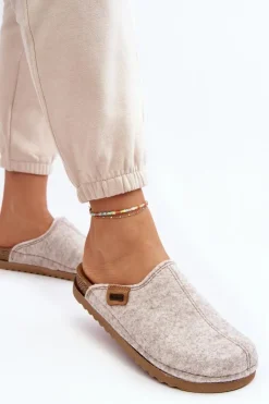 INBLU Kapcie Klasyczne|Klapki Damskie Klasyczne*Damskie Obuwie Domowe Kapcie DJ000010 Jasnobeżowe