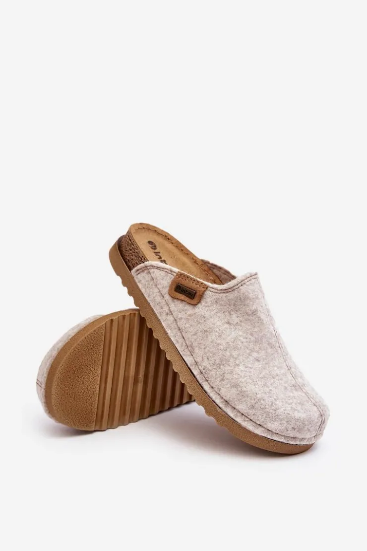 INBLU Kapcie Klasyczne|Klapki Damskie Klasyczne*Damskie Obuwie Domowe Kapcie DJ000010 Jasnobeżowe