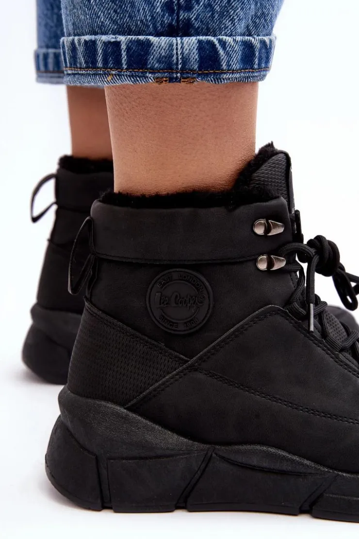 Lee Cooper Trekkingowe Damskie|Damskie Trapery*Damskie Ocieplane Botki Na Platformie LCJ-23-44-1979L Czarne