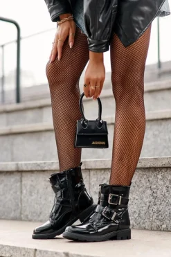 Boto Czarne Botki|Botki Zimowe Damskie*Damskie Ocieplane Botki Na Płaskim Obcasie Z Suwakiem Czarne Joshie